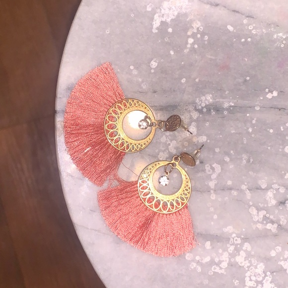 pink tassel earrings - Picture 1 of 2